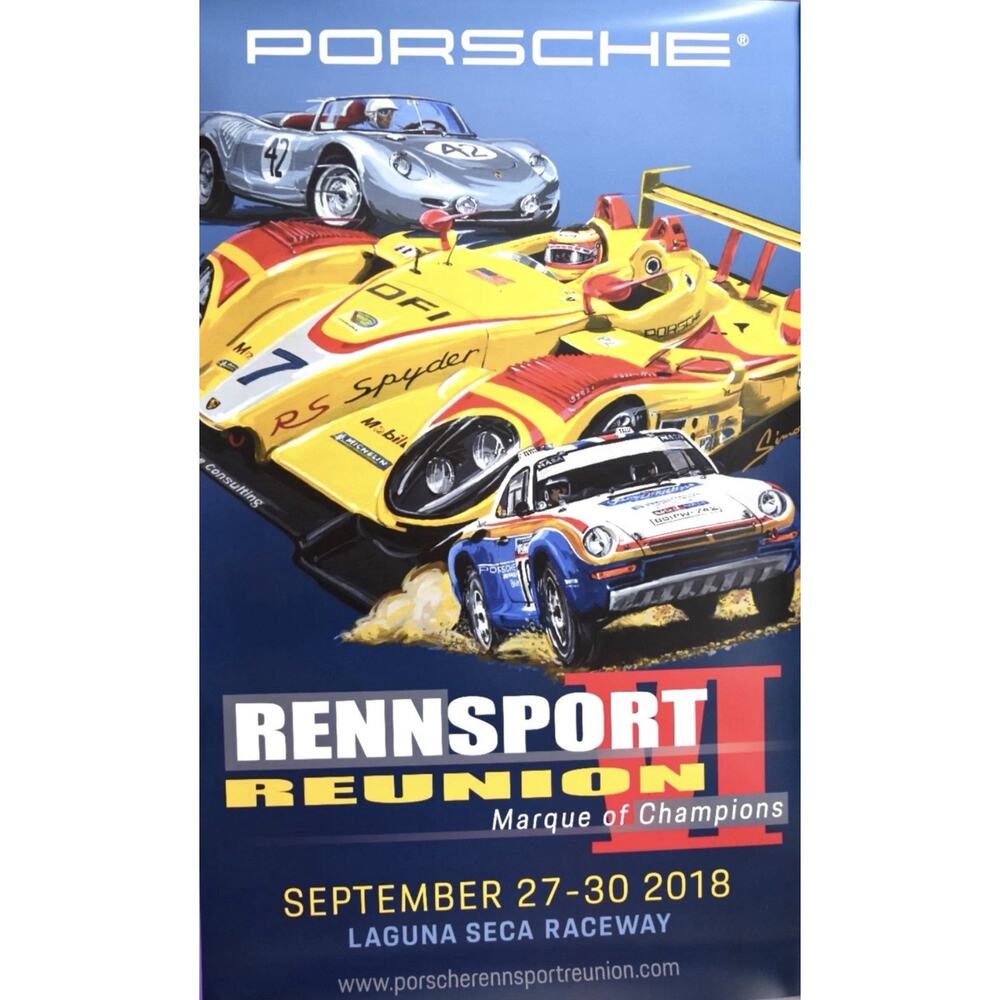 Porsche Rennsport Reunion VI Event Poster 2018 Laguna Seca Racing Wall Art PCA